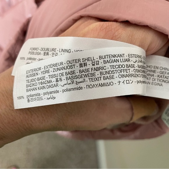 NEW With Tags Zara Dusty Pink Metallic Oversized Hooded Down Puffer Coat Medium - Picture 11 of 13